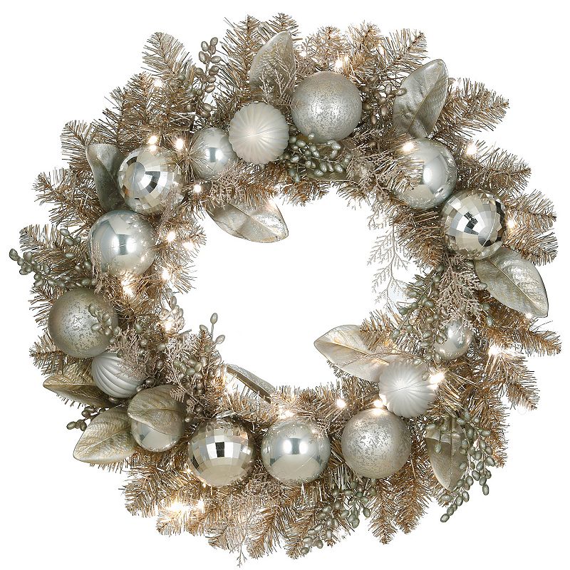 National Tree Company LED Yuletide Glam Artificial Wreath, Multicolor