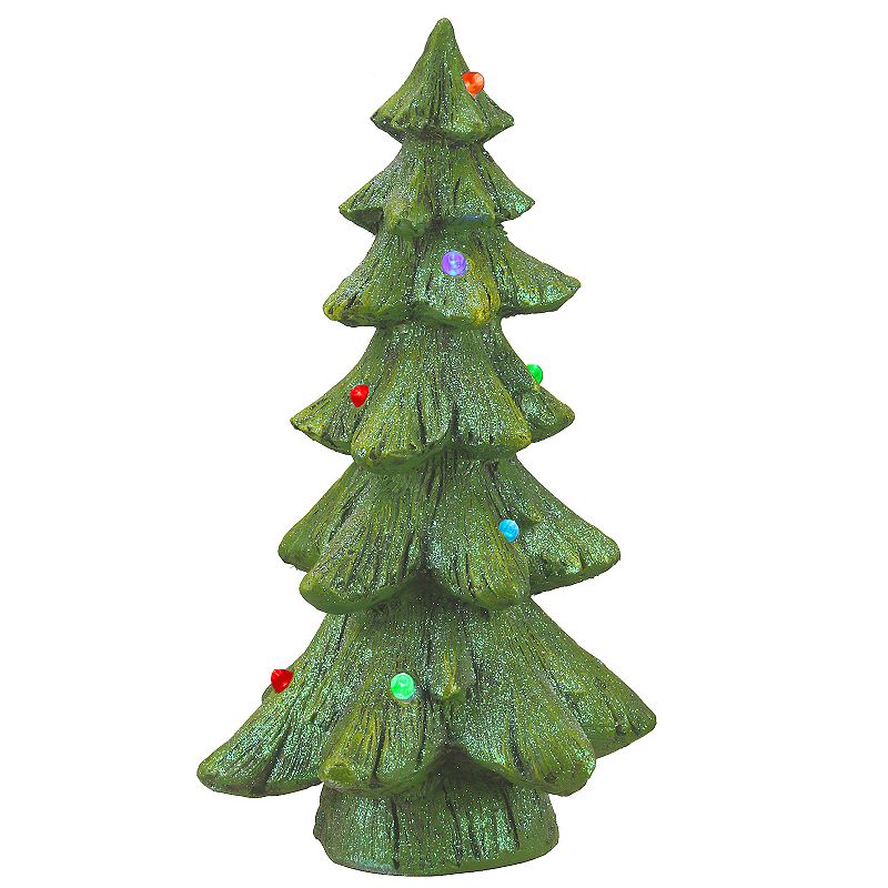 National Tree Company Light-Up Ceramic Christmas Tree Floor Decor, Green
