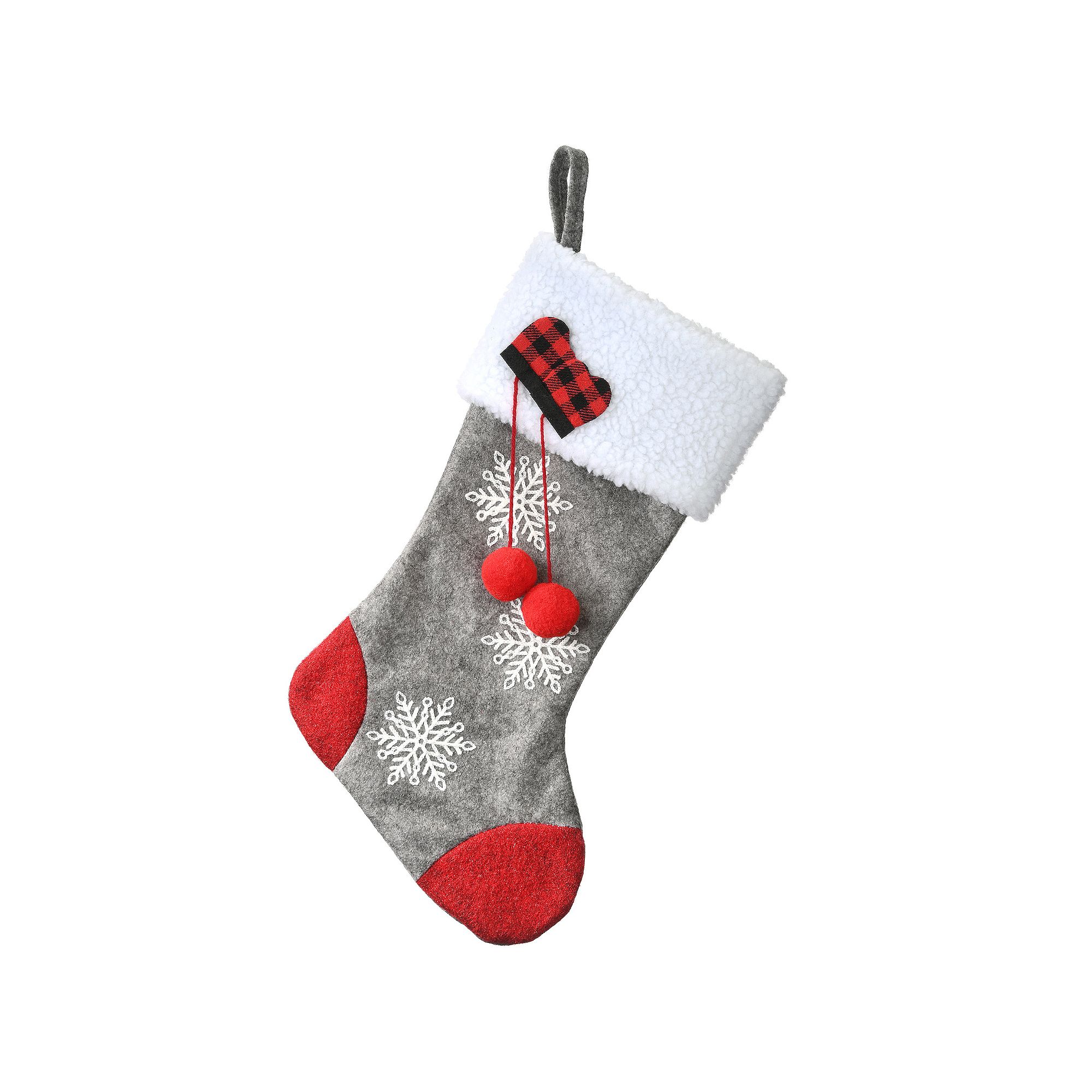 National Tree Company Snowflake Christmas Stocking, Gray