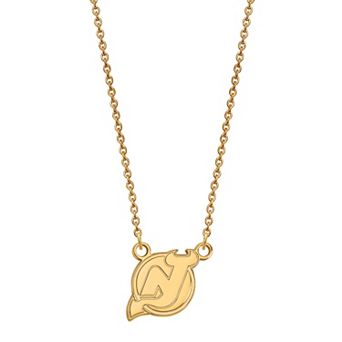LogoArt 10k Gold New Jersey Devils Small Pendant Necklace