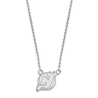 LogoArt Sterling Silver New Jersey Devils Small Pendant Necklace