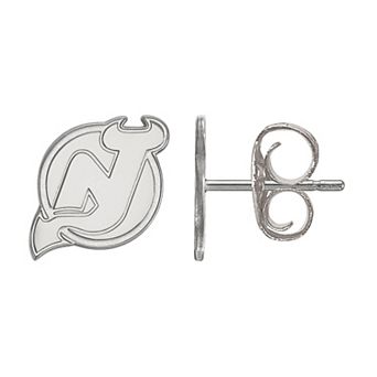 LogoArt Sterling Silver New Jersey Devils Mini Stud Earrings