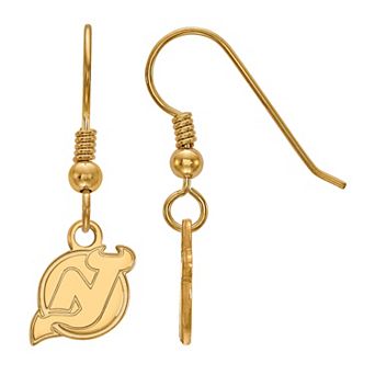 LogoArt Sterling Silver New Jersey Devils Mini Dangle Earrings