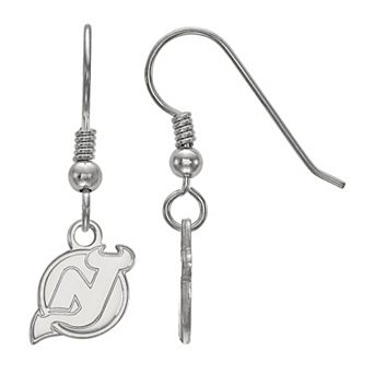 LogoArt Sterling Silver New Jersey Devils Mini Dangle Earrings