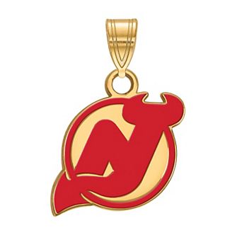 LogoArt Sterling Silver New Jersey Devils Small Enamel Pendant
