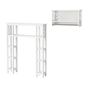 Bolton Coventry Over Toilet Open Shelving Unit with Two Towel Rods