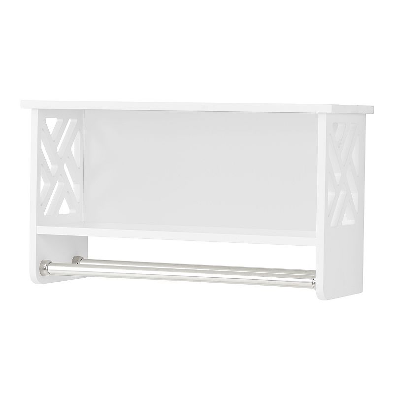 Bolton Coventry Bath Shelf with Two Towel Rods, White