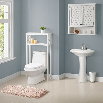 Bolton Coventry Over Toilet Wall Mounted Bath Storage Cabinet with Two Doors & Open Shelf