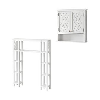 Bolton Coventry Over Toilet Wall Mounted Cabinet with Two Doors & Open Shelf