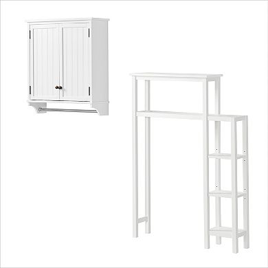 Bolton Dover Over Toilet Organizer with Side Shelving, 2 Doors & Towel Rod