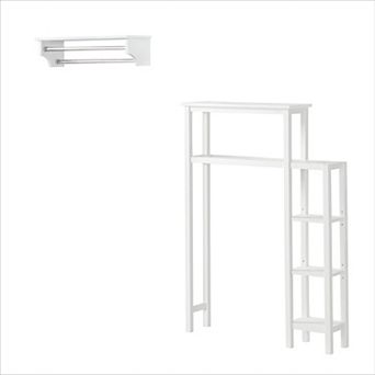 Bolton Dover Over Toilet Organizer with Side Shelving, Bathroom Shelf with 2 Towel Rods