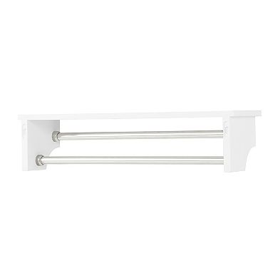 Bolton Dover Over Toilet Organizer with Side Shelving, Bathroom Shelf with 2 Towel Rods