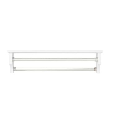 Bolton Dover Over Toilet Organizer with Side Shelving, Bathroom Shelf with 2 Towel Rods