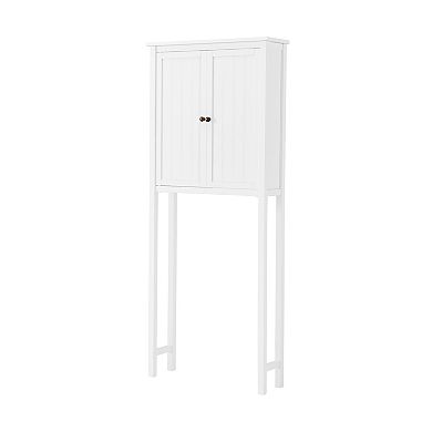 Bolton Dover Over Toilet Hutch with 2 Doors, Bathroom Shelf with 2 Towel Rods.
