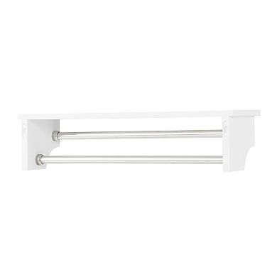 Bolton Dover Over Toilet Organizer with Open Shelving, Bathroom Shelf with 2 Towel Rods