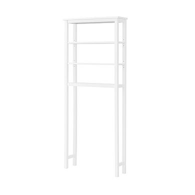 Bolton Dover Over Toilet Organizer with Open Shelving, Bathroom Shelf with 2 Towel Rods