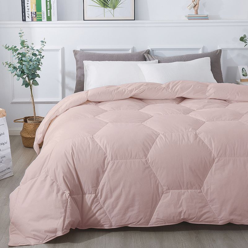 Dream On Honeycomb Down-Alternative Comforter, Pink, King