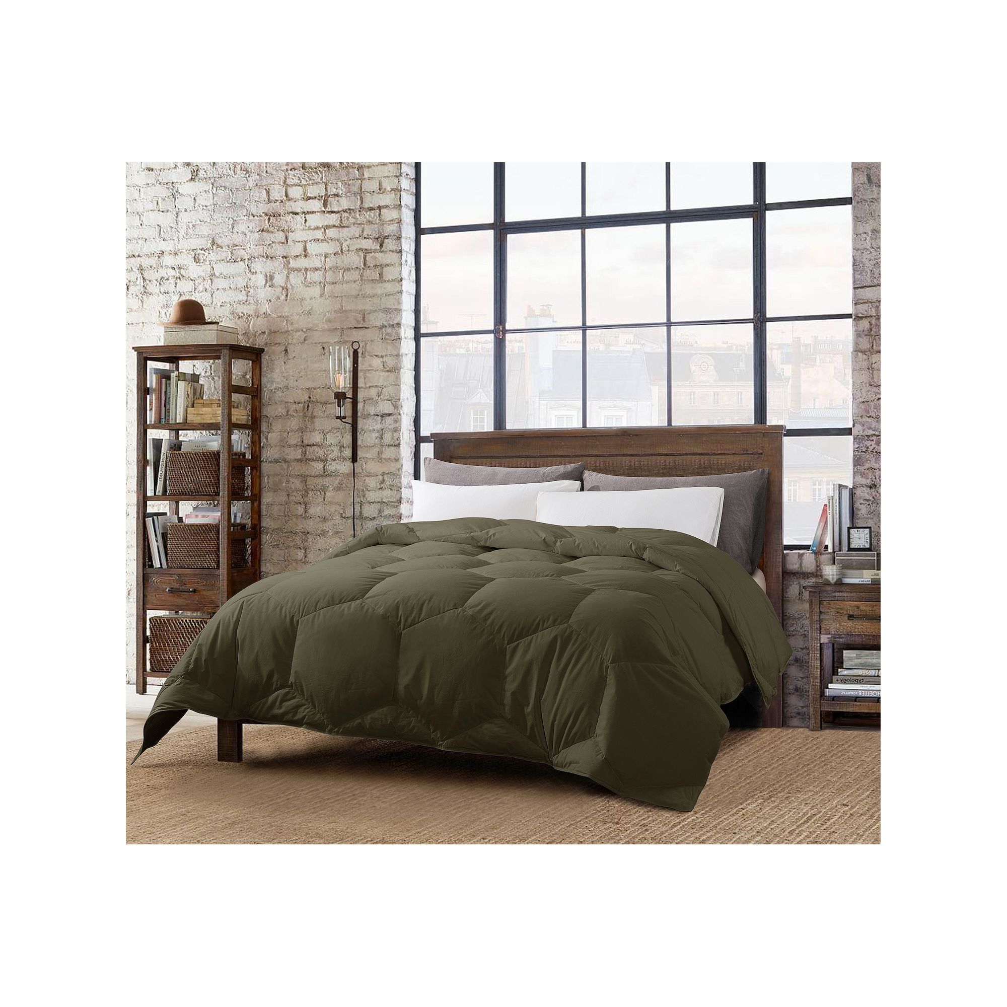 Dream On Honeycomb Down-Alternative Comforter, Green