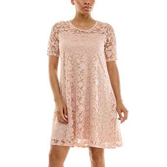 Women's Nina Leonard Burnout-Lace Swing Dress