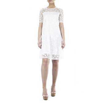 Women's Nina Leonard Burnout-Lace Swing Dress