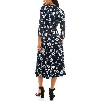 Women's Nina Leonard Sylvia Print Midi Dress