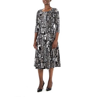 Women's Nina Leonard Sylvia Print Midi Dress