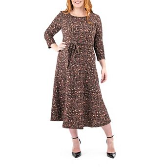 Women's Nina Leonard Sylvia Print Midi Dress