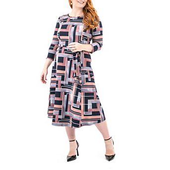 Women's Nina Leonard Sylvia Print Midi Dress