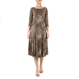 Women's Nina Leonard Sylvia Print Midi Dress