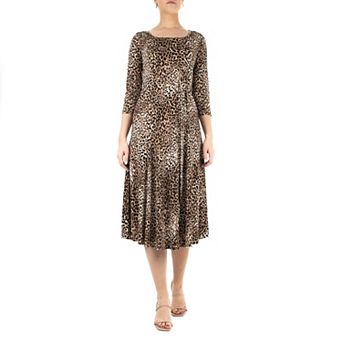 Women's Nina Leonard Sylvia Print Midi Dress