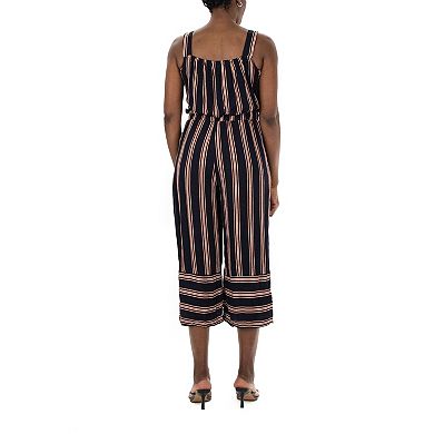 Women's Nina Leonard Print Wide-Leg Crop Jumpsuit