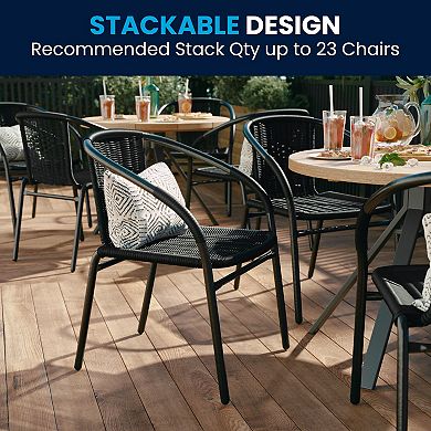 Flash Furniture Rattan Indoor / Outdoor Restaurant Stacking Chair 2-piece Set