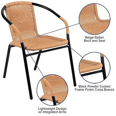 Flash Furniture Rattan Indoor / Outdoor Restaurant Stacking Chair 2-piece Set