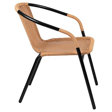 Flash Furniture Rattan Indoor / Outdoor Restaurant Stacking Chair 2-piece Set