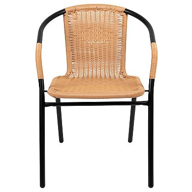Flash Furniture Rattan Indoor / Outdoor Restaurant Stacking Chair 2-piece Set