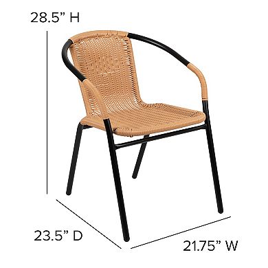 Flash Furniture Rattan Indoor / Outdoor Restaurant Stacking Chair 2-piece Set