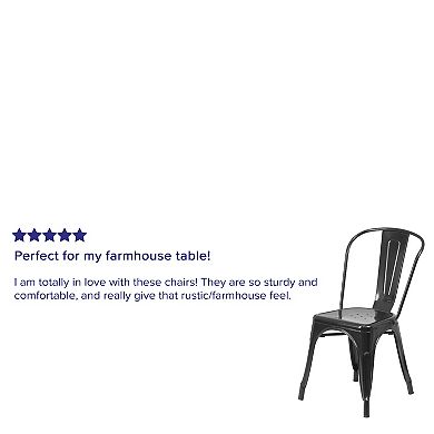 Flash Furniture Commercial-Grade Metal Indoor / Outdoor Stackable Chair