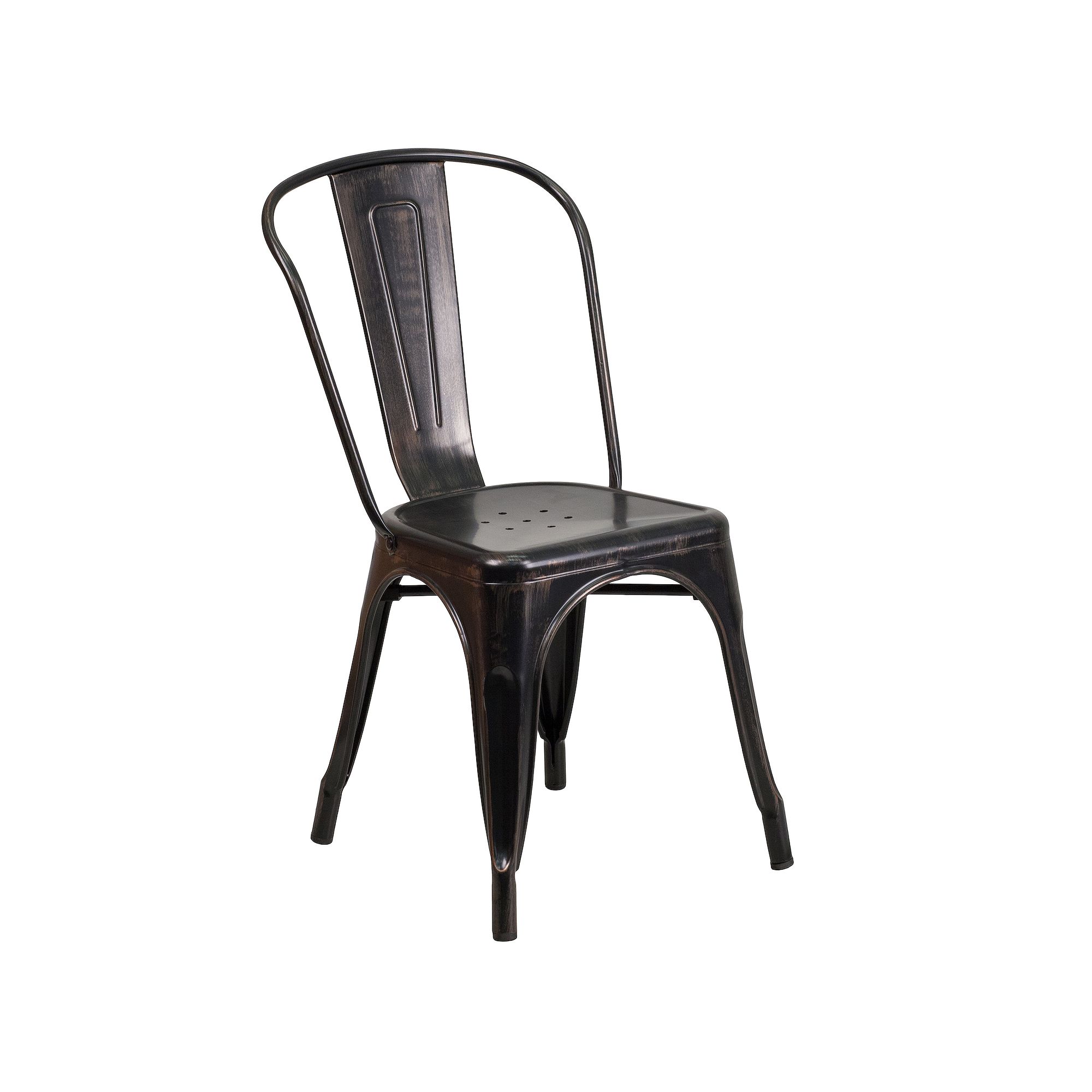 Flash Furniture Commercial-Grade 17.5-in. Metal Indoor / Outdoor Stackable 