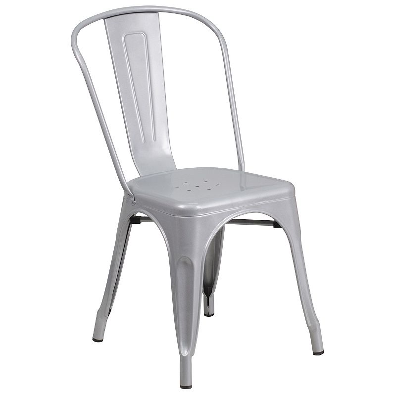 Flash Furniture Commercial-Grade Metal Indoor / Outdoor Stackable Chair, Gr