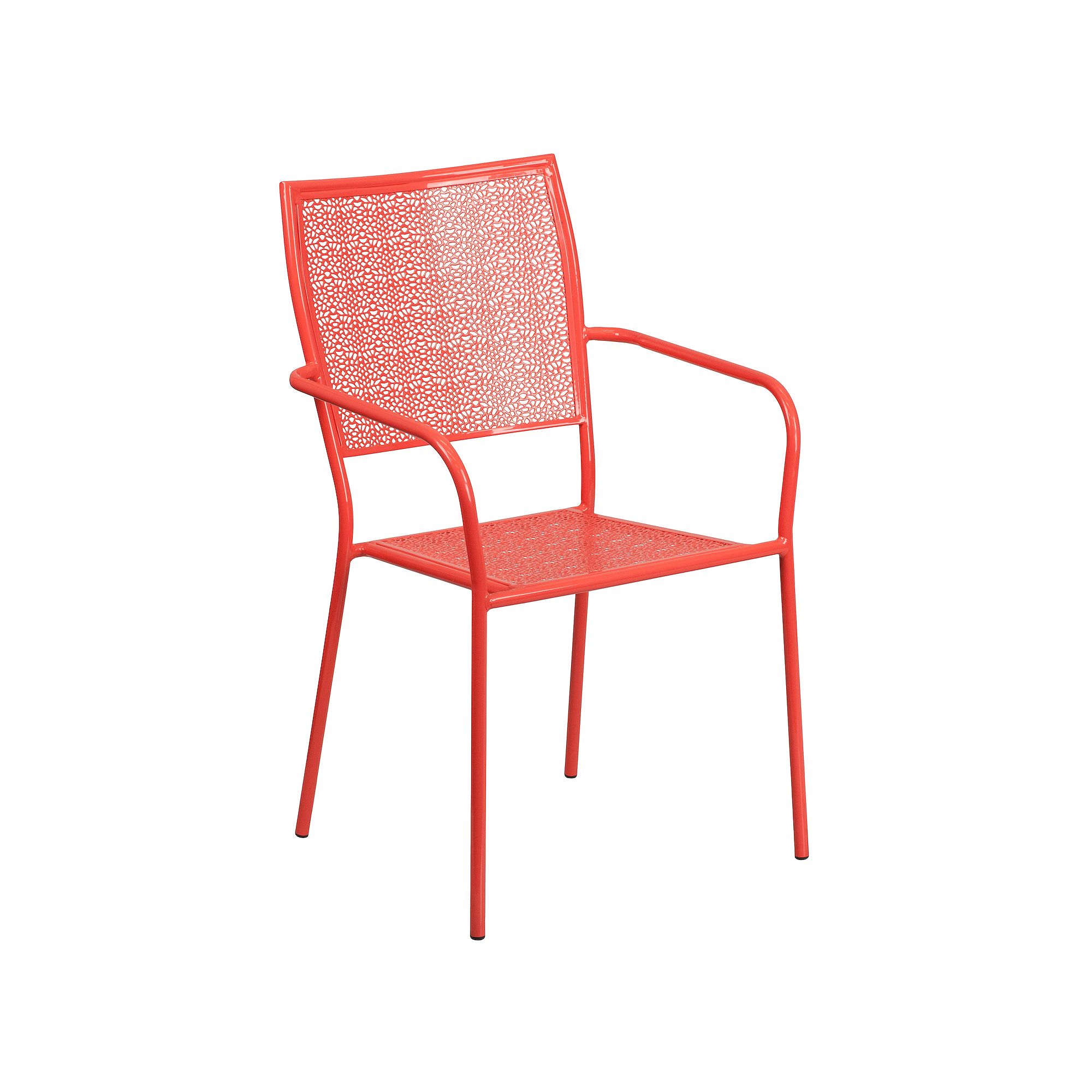 Flash Furniture Commercial-Grade Indoor / Outdoor Steel Patio Arm Chair, Pi