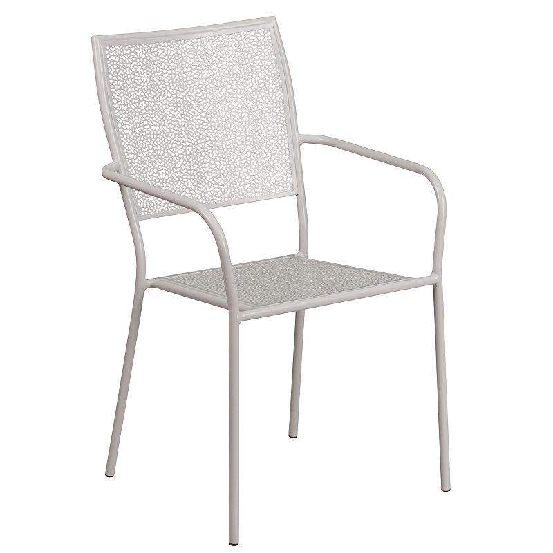Flash Furniture Commercial-Grade Indoor / Outdoor Steel Patio Arm Chair, Gr