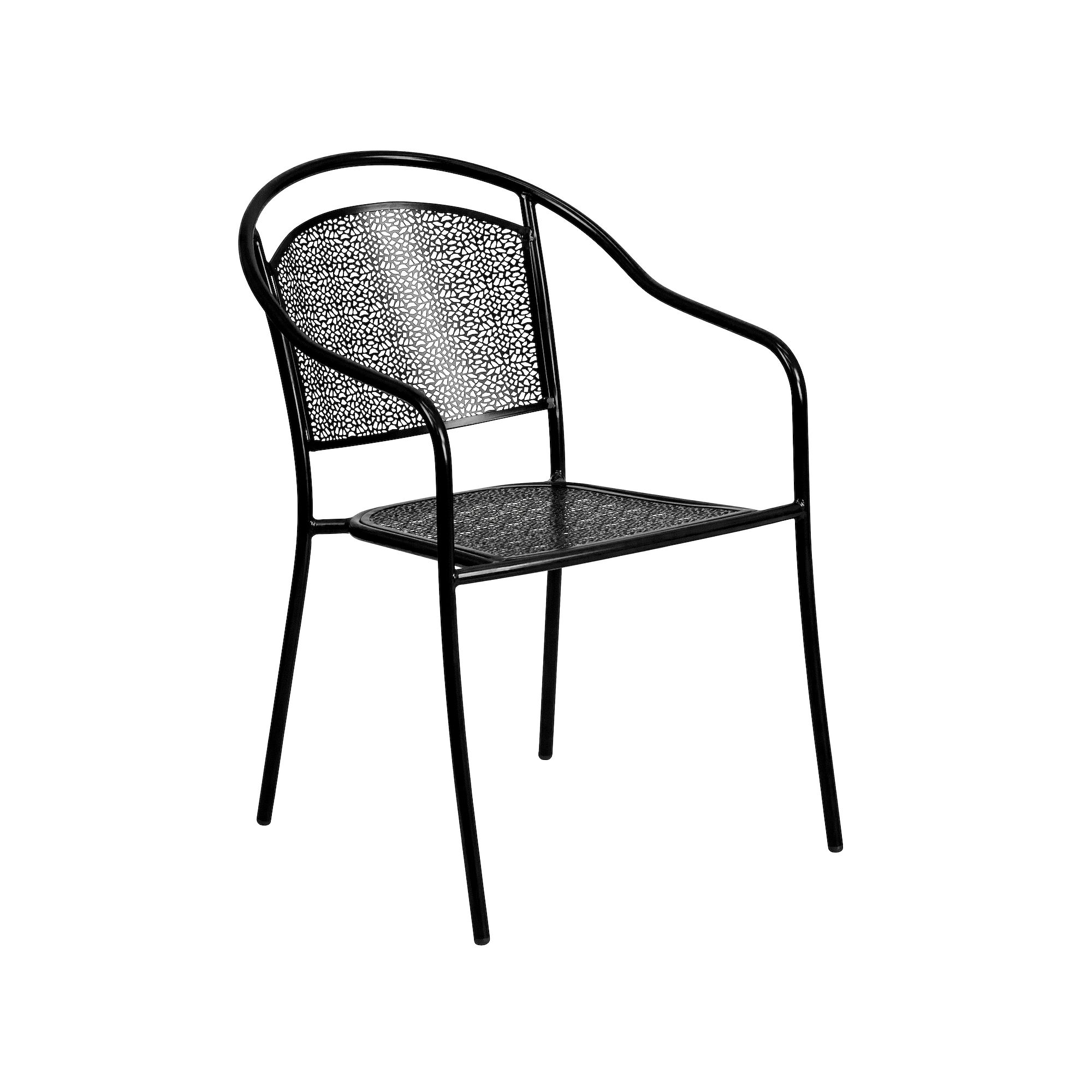 Flash Furniture Commercial-Grade Indoor / Outdoor Curved Back Steel Patio A