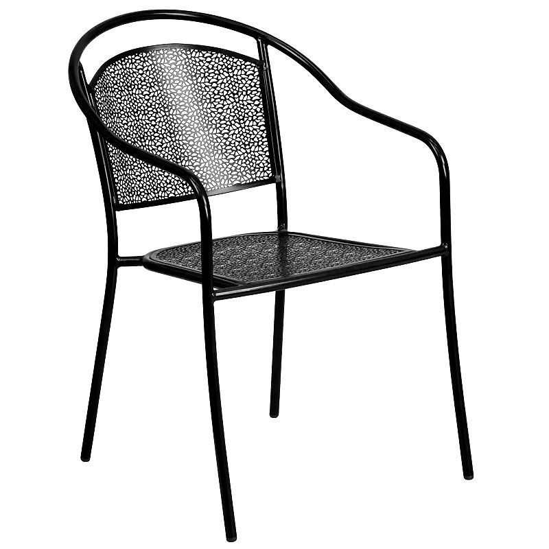 Flash Furniture Commercial-Grade Indoor / Outdoor Steel Patio Arm Chair, Bl