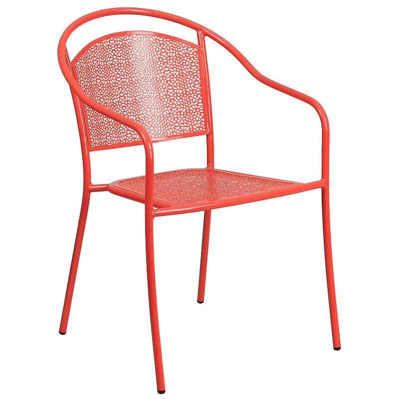 Flash Furniture Commercial-Grade Indoor / Outdoor Steel Patio Arm Chair, Re