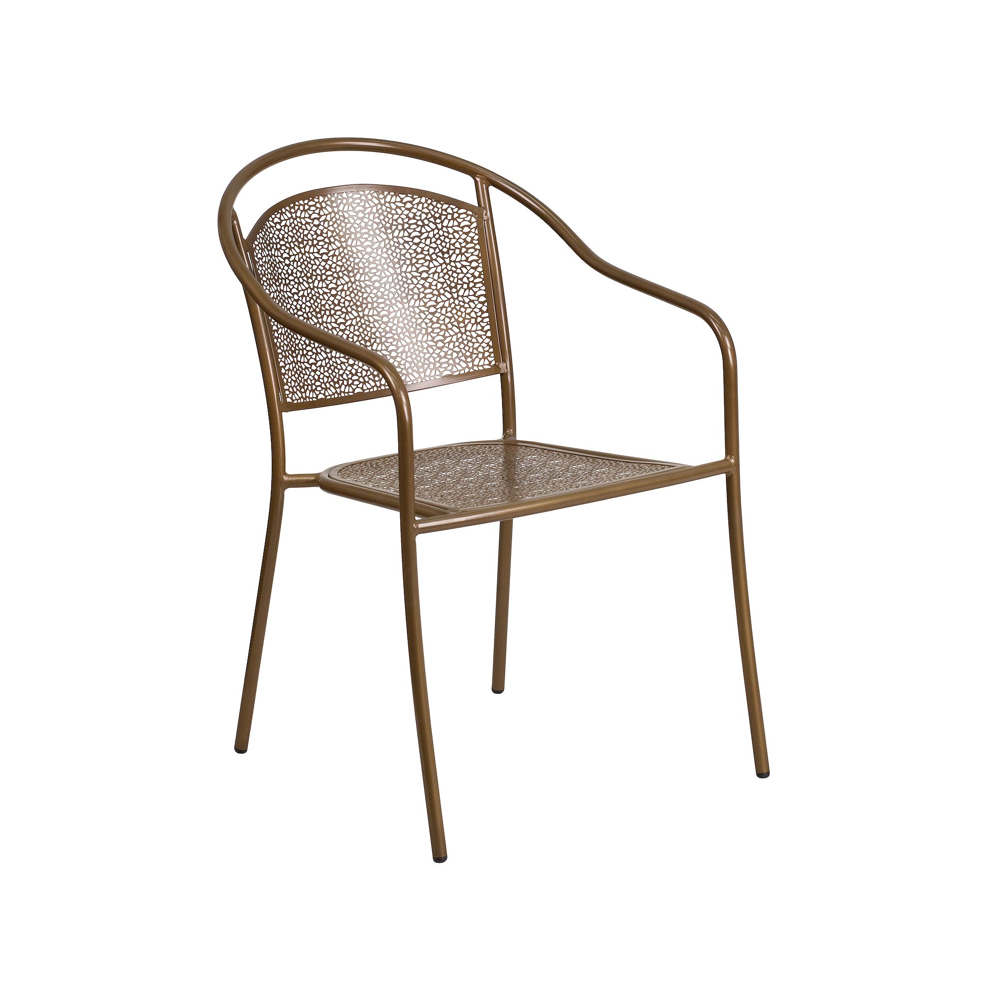 Flash Furniture Commercial-Grade Indoor / Outdoor Curved Back Steel Patio A
