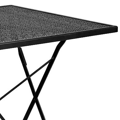 Flash Furniture Commercial-Grade Square Indoor / Outdoor Steel Folding Patio Table