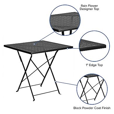 Flash Furniture Commercial-Grade Square Indoor / Outdoor Steel Folding Patio Table