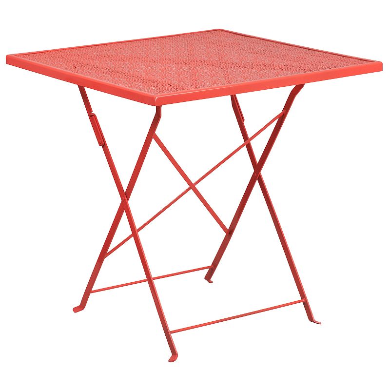 Flash Furniture Commercial-Grade Square Indoor / Outdoor Steel Folding Pati