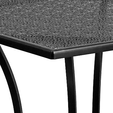 Flash Furniture Commercial-Grade Square Indoor / Outdoor Steel Patio Table