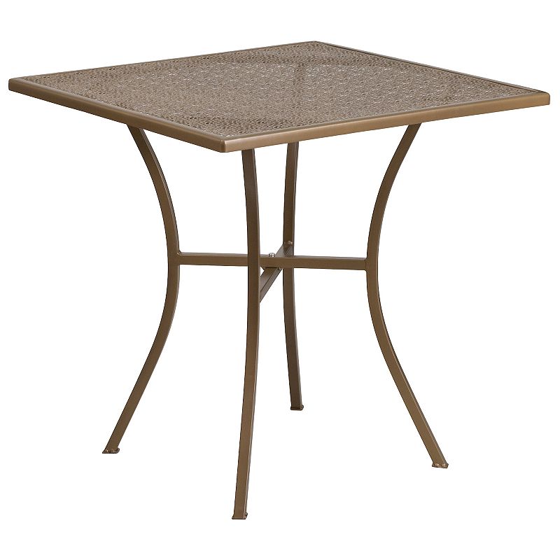 Flash Furniture Commercial-Grade Square Indoor / Outdoor Steel Patio Table,